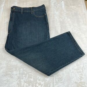 NWT Carhartt Men's Deep Indigo Straight Jeans Relaxed Fit Halter Jean 54x30
